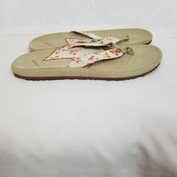 TEVA Floral Fabric Strap Thong Flip Flop Sandals Multicolor Size 10 ~ 4356 - Picture 4 of 8